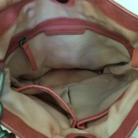 LUCKY BRAND Red Brick Genuine Leather Crossbody Shoulder Bag - Picture 11 of 13